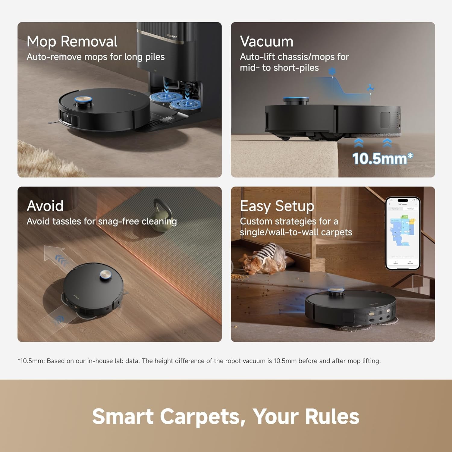 Dreame L60 Pro Ultra Robot Vacuum and Mop, 3.47In (8.8Cm) Obstacle Crossing