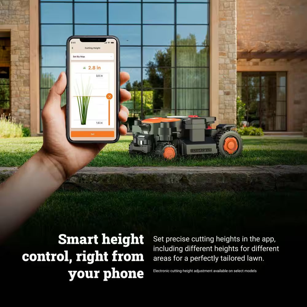 Landroid Vision Cloud 9 In. 4WD Robot Lawn Mower (1 Acre) RTK GPS plus VSLAM Vision AI with Cut to Edge Trimmer