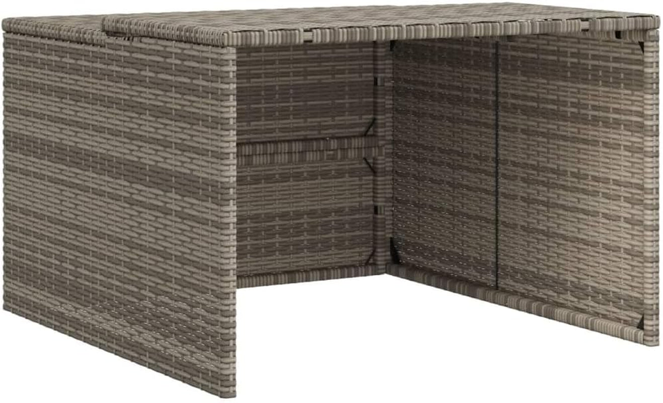 Poly Rattan Robot Mower Garage, Outdoor Portable Storage Shed, Outdoor Robot Mower Garden Shelter, Weather-Resistant Lawnmower Carport, Gray 33.9"X35.4"X20.5"/22.4" Poly Rattan