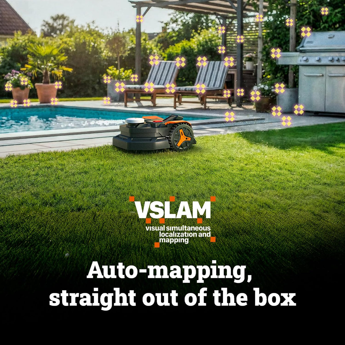 WORX Robot Lawn Mower for 1/2 Acre, No Perimeter Wire, WR320