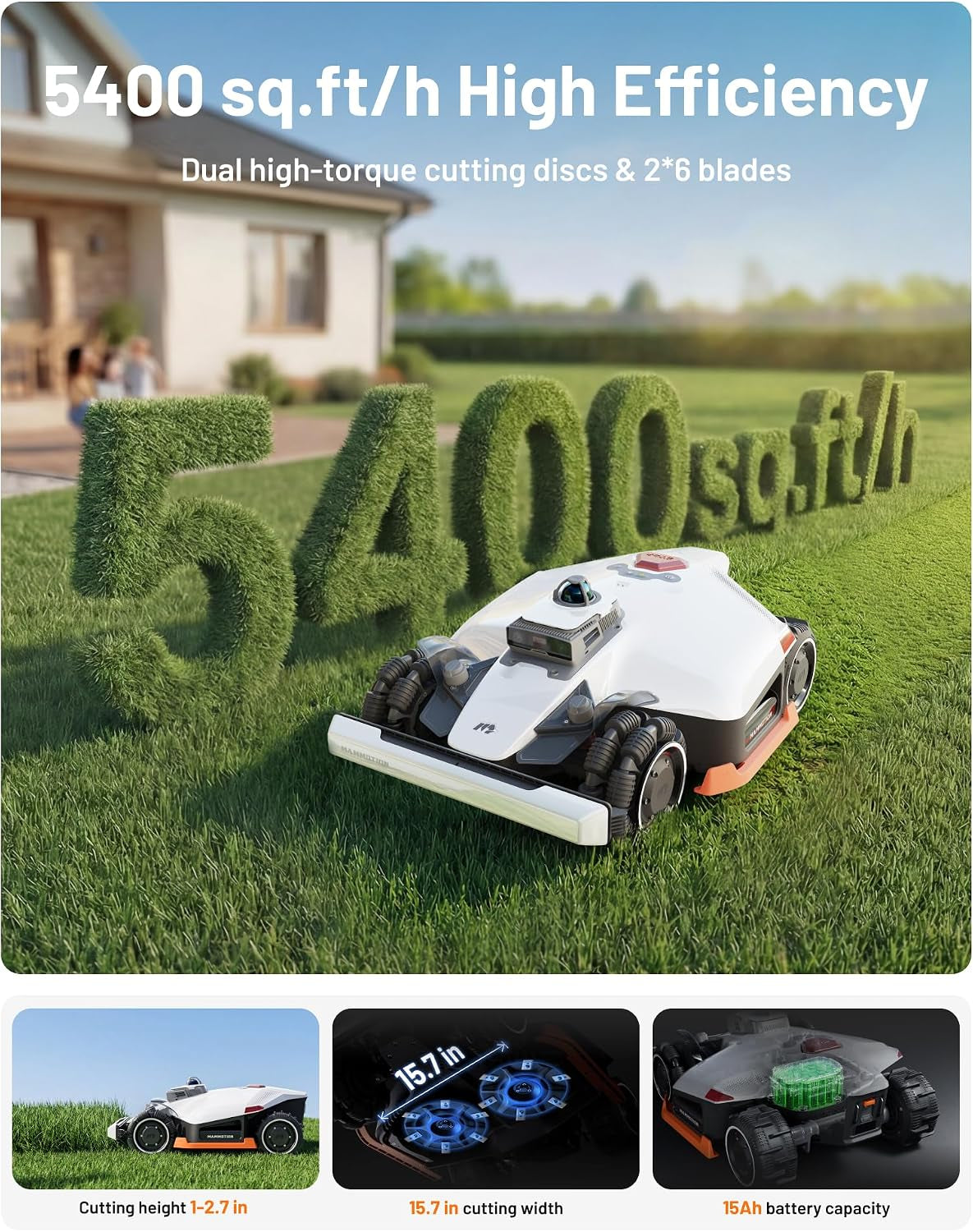 LUBA 3 AWD 5000 Robot Lawn Mower with Garage (Ship Separately)