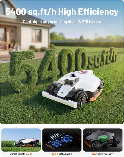 LUBA 3 AWD 5000 Robot Lawn Mower with Garage (Ship Separately)