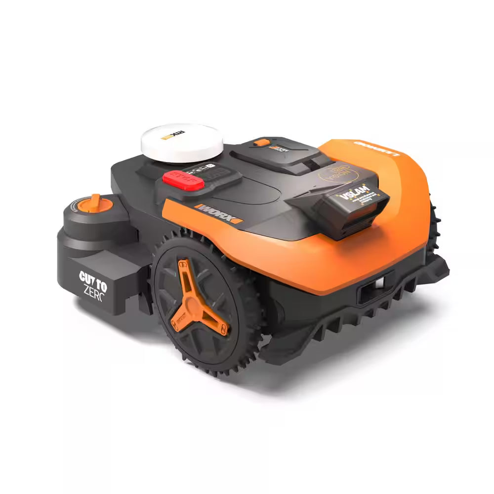Landroid Vision Cloud 9 In. 2WD Robot Lawn Mower (1/4 Acre) RTK GPS plus VSLAM Vision AI with Cut to Edge Trimmer