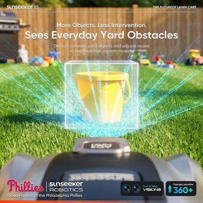 X5 AWD Wireless 8 In. Robot Lawn Mower for 0.5 Acre, No Boundary Wire, RTK plus Vision, AI Obstacle Avoidance