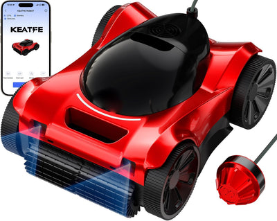 FL-01 Robotic Pool Cleaner for All Pool Shapes, Wall & Waterline Pool Vacuum Robot for In-Ground Pools up to 6458 Sq.Ft, Smart App/Remote Control Underwater, 8H Runtime, Auto-Hover Retrieval